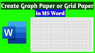 How to Create Graph Paper or Grid Paper in MS Word With very Easy and simple Method [upl. by Herries]