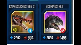 KAPROSUCHUS GEN2 VS SCORPIOS REX II Jurassic World The Game II Dinosaurs Game [upl. by Norrag]