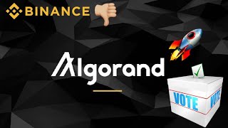 ALGORAND GOVERNORS BALL 1st VOTE discussion  Binance DRAMA  ALGO Crypto [upl. by Favien]