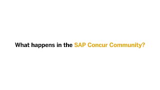 SAP Concur Community [upl. by Enelime]