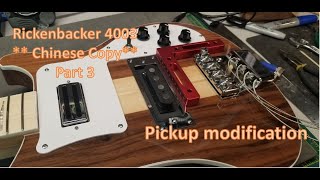 Part 3 Rickenbacker 4003 Bass Guitar Chinese Copy repositioning the bridge pickup amp wiring check [upl. by Treharne822]