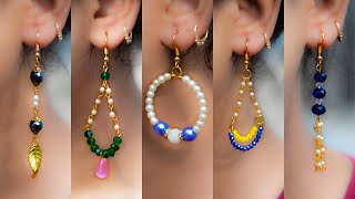 5 easy Pearl amp Crystal Earring Design  DIY  5 min Craft  Hand made jewelry  Art with Creativity [upl. by Oslec573]