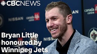 Bryan Little honoured by Winnipeg Jets as veteran centre marks end of career [upl. by Sesiom]