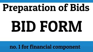 Preparation of Bids Bid Form [upl. by Eves]