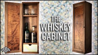 Making a Stunning Walnut Whiskey Cabinet Build  Woodworking [upl. by Monie]