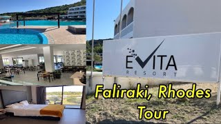 Evita Resort Hotel Faliraki Rhodes Tour Oct 2023 [upl. by Annazus]