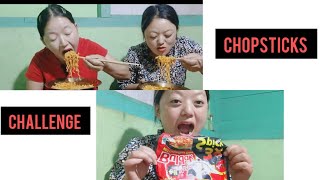 chopsticks challenge 🤪first time chopsticks use garako 😁😄😄watch it [upl. by Brodie]