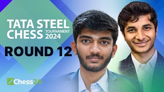 Gukesh v Pragg PreCandidates Faceoff amp Nodirbek v Vidit On Penultimate Day  Tata Steel 2024 Rd 12 [upl. by Roberson]