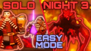 Solo NIGHT 3 Easy Mode TRIUMPH  TOWER DEFENSE SIMULATOR  ROBLOX [upl. by Michele11]