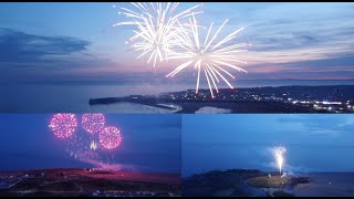 Porthcawl Fireworks via Drone 3 min [upl. by Leba825]