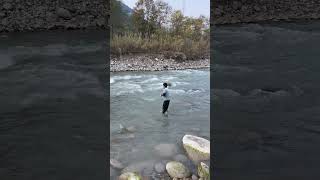 Netting Fish in GlacierFed Waters 🏔️🐟🥶 RiverFishing MountainAdventure FishingDaily [upl. by Sherris]