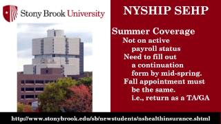 New Stony Brook Graduate Student Orientation  Part 3 Health Insurance [upl. by Lubow]