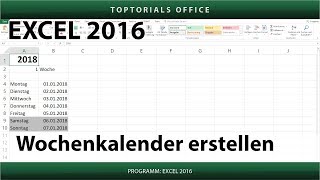 Dynamischen Wochenkalender erstellen Excel [upl. by Llenwahs]