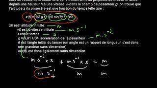 Physique  Equations aux unités  Homogénéité d une relation [upl. by Aneehsit542]