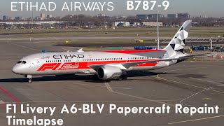 Etihad Airways F1 Livery Papercraft Repaint Timelapse [upl. by Hctub]