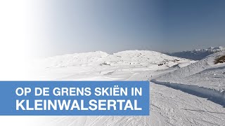 Skiën in het skigebied Kleinwalsertal op de grens tussen Duitsland en Oostenrijk [upl. by Naud]