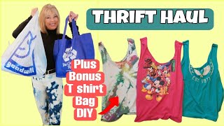 Thrift Haul AND How To Make an Easy T Shirt Bag [upl. by Amar]