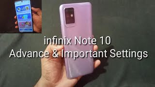 infinix Note 10  Advance amp Important Settings  Usable [upl. by Anerahs]