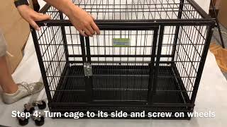 Assembly demonstration for VEBO Metal Tube Stackable Dog Cage [upl. by Refannej]