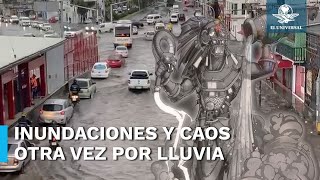 ¡Calma Tláloc Lluvias y granizo inundan vialidades en Ecatepec y Tecámac [upl. by Cassius]