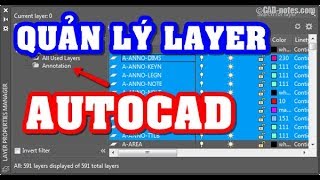 Quan ly layer trong AutoCAD [upl. by Lilian]