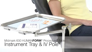 Midmark 630 HUMANFORM® Procedures Table  Instrument Trays and IV Pole [upl. by Ryun363]