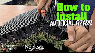 How to install artificial grass for beginners [upl. by Dewees]