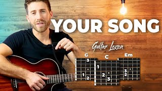 Your Song Guitar Tutorial  Elton John EASY CHORDS guitar lesson [upl. by Brink903]