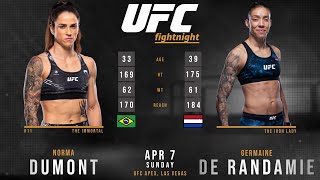 Norma DUMONT vs Germaine DE RANDAMIE Full FIGHT UFC [upl. by Bear428]