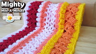 Mighty MileAMinute Crochet Calendar Blanket  March 2021  OffSet Shell Stitch [upl. by Jenilee797]