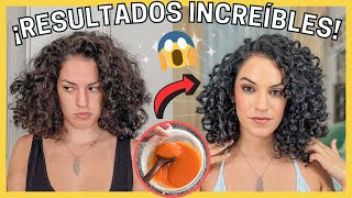 🥣Mascarilla KERATINA para HIDRATAR PROFUNDAMENTE el cabello RIZADO✨  BRILLO INTENSO  ANTIFRIZZ😍 [upl. by Eah]