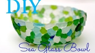 How to make a Seaglass bowl with tacky glue and sandwich wrap [upl. by Dulsea]