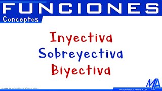 Función inyectiva sobreyectiva y biyectiva  Tipos de funciones [upl. by Alaet]