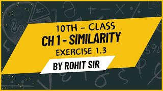 Class 10  Ch 1 Similarity  Practice set 13 Part 2  SSC  CBSE [upl. by Aicatsanna]