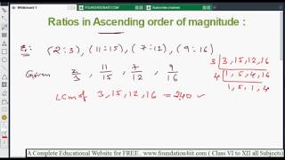 Ratios in Ascending order of magnitude  Class 8 Maths ICSE [upl. by Eleen]