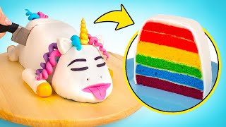 Comment Faire Un Bon Gâteau Licorne Arcenciel 🦄❤️🎂 [upl. by Seroka]