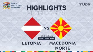 HIGHLIGHTS  Letonia vs Macedonia del Norte  UEFA Nations League 2024  TUDN [upl. by Corotto]