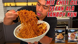 MUKBANG MIE CHILI OIL NUGGET  SALTED EGG KARAGE [upl. by Suiramed585]