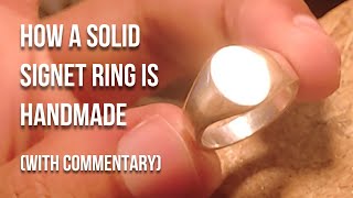 How a Solid Sterling Silver Signet ring is made  Handmade Signet ring making  Azeez Jewellery [upl. by Ocirederf361]