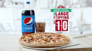 Kickoff Special  Papa Johns® Pizza PapaJohnscom 15 [upl. by Shipman]