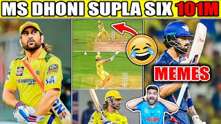 MS DHONI REVERSE SIX 😱 DHONI 101 Metre SIX 😍 CSK vs LSG IPL 2024 HIGHLIGHTS [upl. by Naejarual265]