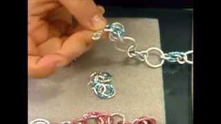 Chainmaille Tutorial  maglia a rosetta e idee per orecchini e bracciale  n 2  bracelet earring [upl. by Eessej]