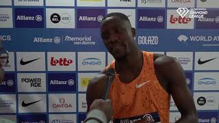 Letsile Tebogo Finishes 2nd In Diamond League 200m Final Interview [upl. by Caswell]