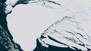 Massive iceberg breaks off Antarctica’s Brunt Ice Shelf seen from space [upl. by Inaj]