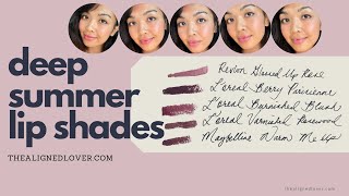 Deep Summer Soft Summer Lip Color Swatches [upl. by Holms]