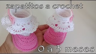 Botines tejidos a crochet para bebe modelo karen 0 a 3 meses [upl. by Babb633]