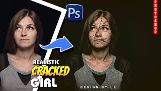 Realistic Skin Cracked Effect in Photoshop  Adobe Photoshop Tutorial  02 [upl. by Oiruam]