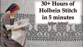 More than 30 hours of Blackwork Embroidery aka Holbein Stitch in 5 Minutes plus an Introduction [upl. by Rick]