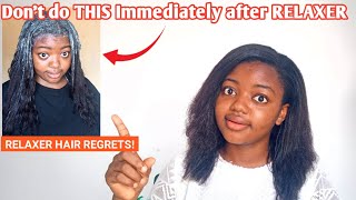 DO NOT MAKE THIS MISTAKE AFTER RELAXING YOUR HAIR Relaxer regrets haircare tips [upl. by Adelpho]