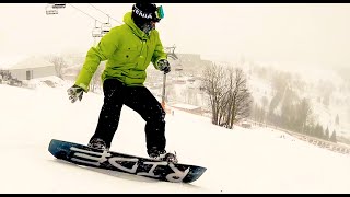 Snowboard Zieleniec Gryglówla G1 Winterpol W3 Grapa G10  jazda na krawędzi i cięty z grabem [upl. by Lleumas]